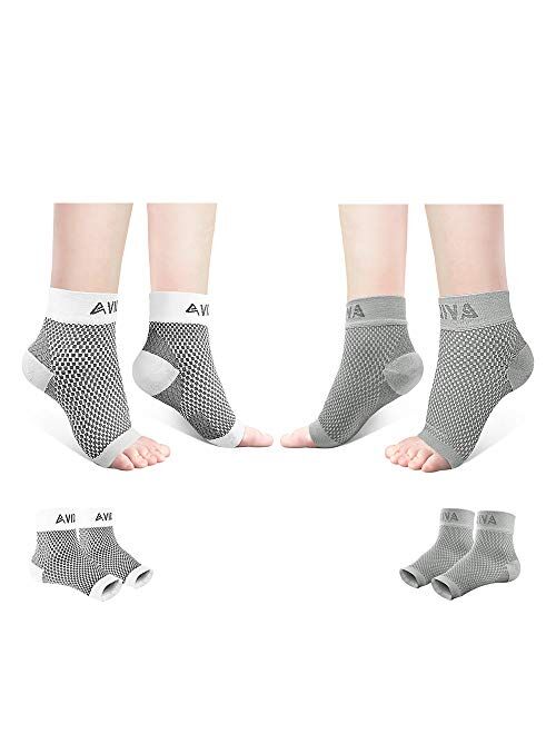 Ankle Brace for Men Women 2 Pairs AVIDDA Plantar Fasciitis Socks with Arch Support Compression Foot Sleeve for Achilles Tendon Support Sprained Ankle Swelling Flat Feet B