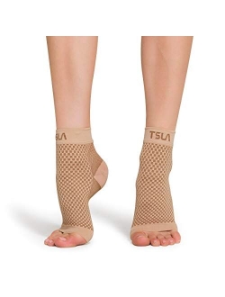 TSLA 1 or 2 Pairs Plantar Fasciitis Socks with Arch Support for Men & Women, Ankle Compression Socks for Foot and Heel Pain Relief