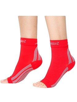 CompressionZ Plantar Fasciitis Socks - Compression Foot Sleeves - Ankle Brace Arch Support - Pain Relief for Heel Spurs, Edema, Achilles Tendonitis