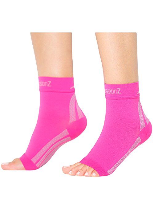 CompressionZ Plantar Fasciitis Socks - Compression Foot Sleeves - Ankle Brace Arch Support - Pain Relief for Heel Spurs, Edema, Achilles Tendonitis