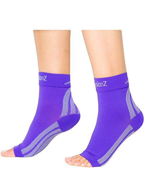 CompressionZ Plantar Fasciitis Socks - Compression Foot Sleeves - Ankle Brace Arch Support - Pain Relief for Heel Spurs, Edema, Achilles Tendonitis