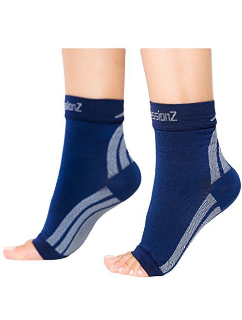 CompressionZ Plantar Fasciitis Socks - Compression Foot Sleeves - Ankle Brace Arch Support - Pain Relief for Heel Spurs, Edema, Achilles Tendonitis