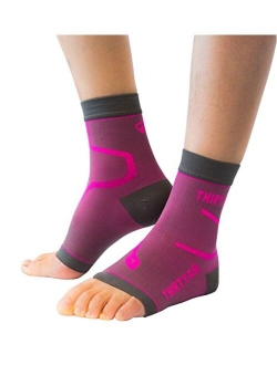 Thirty48 Plantar Fasciitis Compression Socks(1 or 2 Pairs), 20-30 mmHg Foot Compression Sleeves for Ankle/Heel Support, Increase Blood Circulation, Relieve Arch Pain, Red