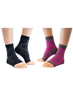 Thirty48 Plantar Fasciitis Compression Socks(1 or 2 Pairs), 20-30 mmHg Foot Compression Sleeves for Ankle/Heel Support, Increase Blood Circulation, Relieve Arch Pain, Red