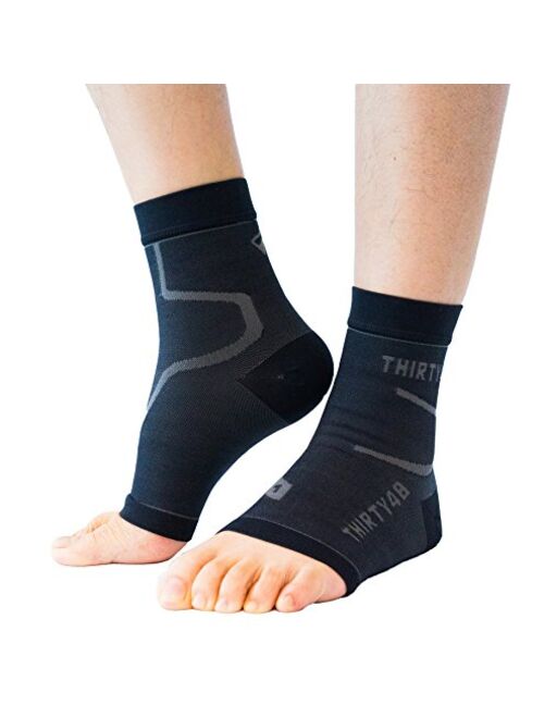 Thirty48 Plantar Fasciitis Compression Socks(1 or 2 Pairs), 20-30 mmHg Foot Compression Sleeves for Ankle/Heel Support, Increase Blood Circulation, Relieve Arch Pain, Red