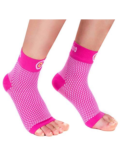 CAMBIVO Plantar Fasciitis Socks for Men & Women(2 Pairs) Compression Foot Sleeves Ankle Support for Relieves Achilles Tendonitis, Heel Spur Pain, and Reduces Swelling wit