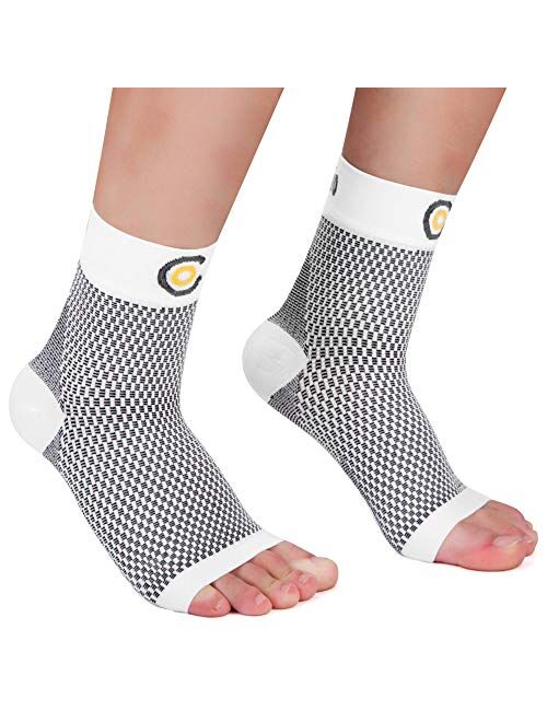 CAMBIVO Plantar Fasciitis Socks for Men & Women(2 Pairs) Compression Foot Sleeves Ankle Support for Relieves Achilles Tendonitis, Heel Spur Pain, and Reduces Swelling wit