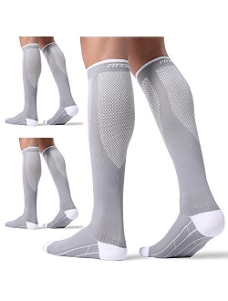 FITRELL Women and Men 3 Pairs Compression Socks for Nurse, Medical, Running 20-30mmHg-Circulation Support Socks