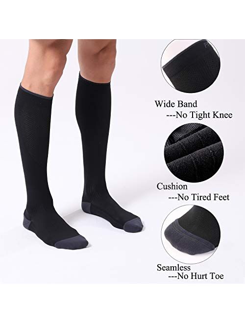 Buy FITRELL Women and Men 3 Pairs Compression Socks for Nurse, Medical ...