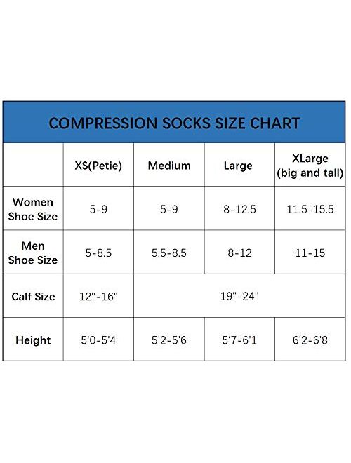 Wild Calf Compression Socks for Women & Men Large Size Circulation 15-20 mmHg