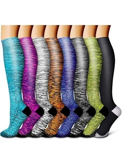 Compression Socks For Women& Men circulation(8 Pairs),Stockings-Best for Running,Sports,Hiking,Flight travel,Pregnancy
