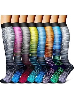 Compression Socks For Women& Men circulation(8 Pairs),Stockings-Best for Running,Sports,Hiking,Flight travel,Pregnancy