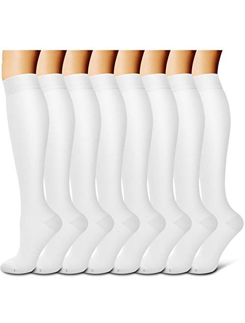 Compression Socks For Women& Men circulation(8 Pairs),Stockings-Best for Running,Sports,Hiking,Flight travel,Pregnancy