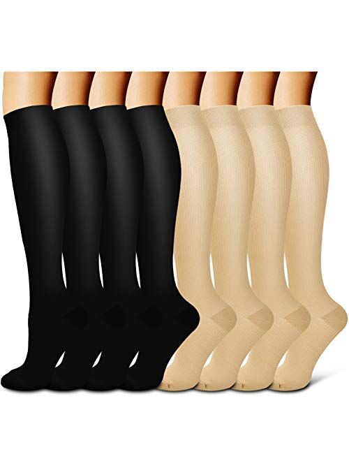 Compression Socks For Women& Men circulation(8 Pairs),Stockings-Best for Running,Sports,Hiking,Flight travel,Pregnancy