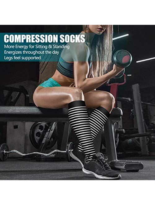 Copper Compression Socks Women & Men 15-20mmhg-Best for Running,Cycling,Sports,Travel,Hiking and Pregnancy