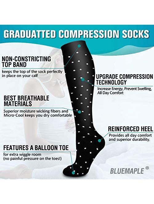 Copper Compression Socks Women & Men 15-20mmhg-Best for Running,Cycling,Sports,Travel,Hiking and Pregnancy