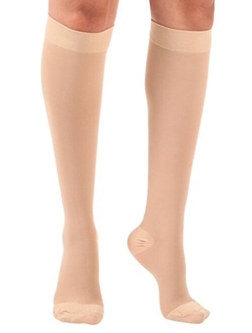 Mojo Compression Socks Made in The USA Opaque Graduated Compression Socks 20-30mmHg - Beige Size Small Unisex A201BE1