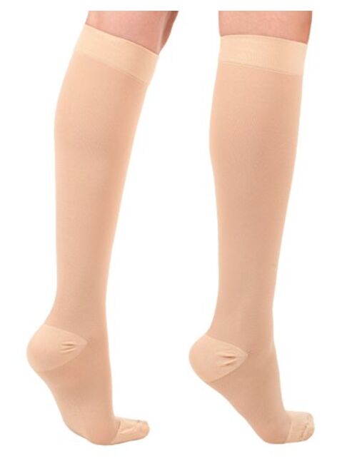 Mojo Compression Socks Made in The USA Opaque Graduated Compression Socks 20-30mmHg - Beige Size Small Unisex A201BE1