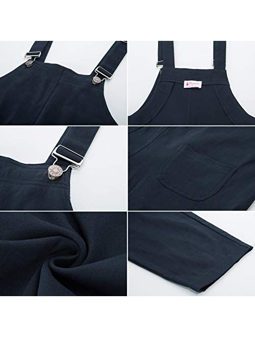 Womens Maternity Skinny Denim Overalls Bib with Multi-Pockets