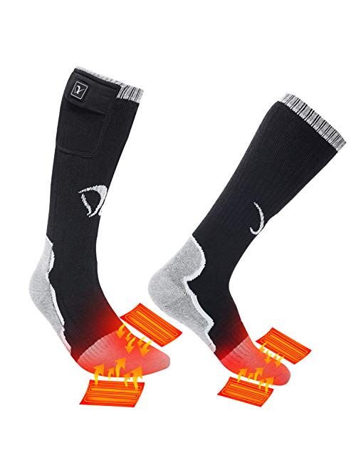 Heated Socks for Men Women, Electric Rechargeable Battery Heating Socks for Winter Sports Arthritis Raynaud Winter Snow Ski Hunting Camping Hiking Riding Warm