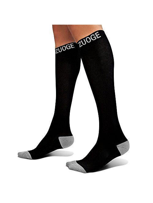 6 Pairs Compression Socks Pack - Best Medical, Nursing, Travel & Flight Socks - Running & Fitness - 15-20mmHg