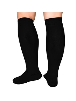 Extra Wide Calf Compression Socks Women Men 20-32mmHg Knee High Plus Size