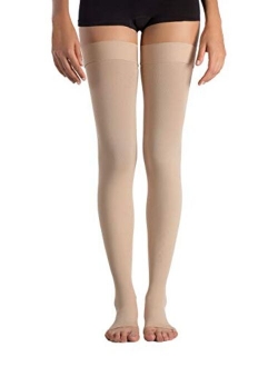 +MD Thigh High Graduated Compression Stockings Open-Toe 23-32mmHg Firm Medical Support Socks for Varicose Veins, Edema