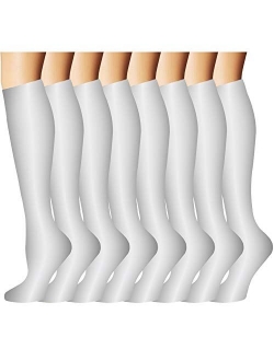 Compression Socks for Women & Men 8 Pairs 20-30 mmHg is Best Graduated Athletic, Running, Flight,Travel,Nurses (8016, Large/X-Large)