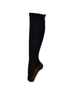 Zipper Medical Compression Socks with Open Toe - Best Support Zip