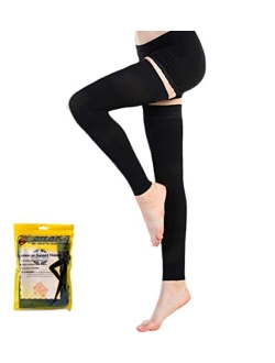 Ailaka 20-30 mmHg Compression Stockings for Women& Men, Thigh High Footless Varicose Veins Leg Sleeves