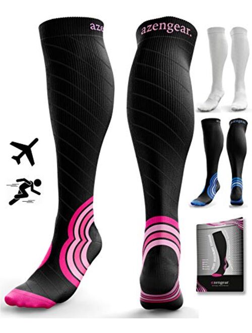 Compression Socks for Men & Women - Anti DVT Varicose Vein Stockings - Running - Shin Splints Calf Support - Flight Travel - XXL