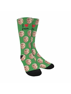 Custom Photo Pet Face Socks, Personalized Colorful Crew Socks for Men Women