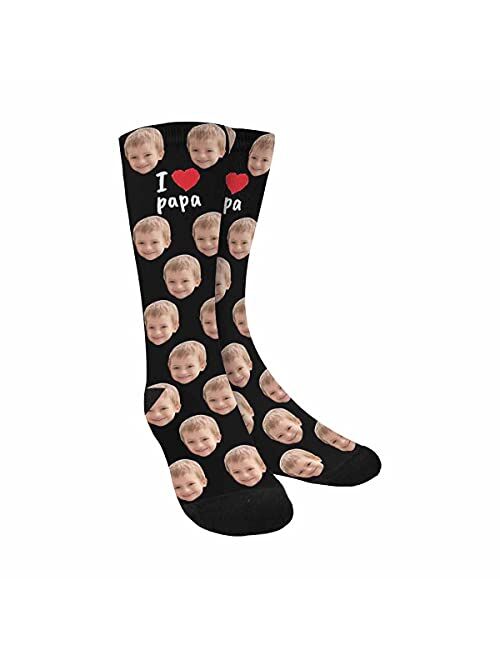 Custom Photo Pet Face Socks, Personalized Colorful Crew Socks for Men Women