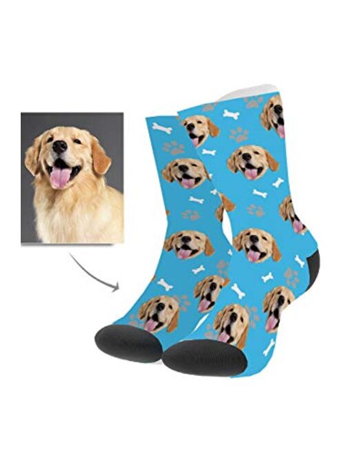 ELEGNA Custom Pet Dog Cat Element Face Socks, Personalized Socks Gifts for Men and Women