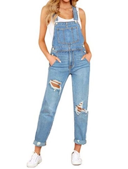 LookbookStore Women's Casual Stretch Denim Bib Overalls Pants Pocket Jeans Jumpsuits