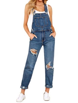 LookbookStore Women's Casual Stretch Denim Bib Overalls Pants Pocket Jeans Jumpsuits