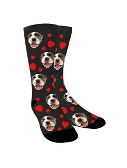 Customized Socks for Women Men with Faces Photo Love Heart Personalized Crew Socks - Ulikelife