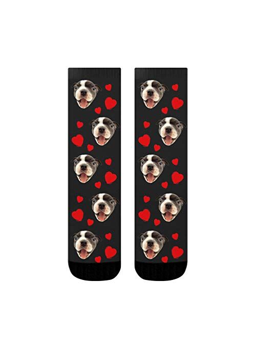 Customized Socks for Women Men with Faces Photo Love Heart Personalized Crew Socks - Ulikelife