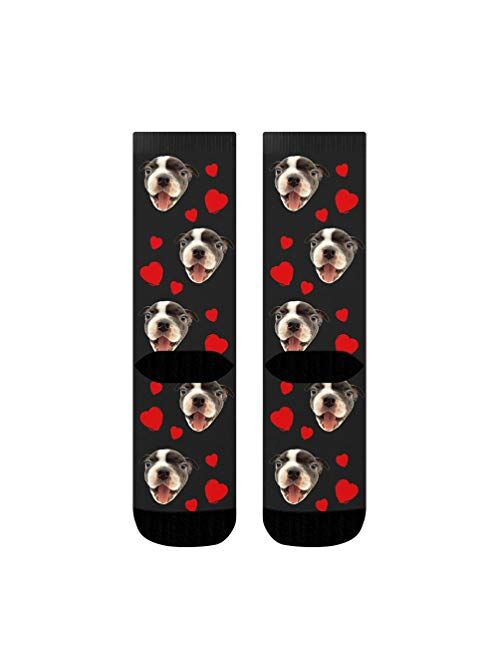 Customized Socks for Women Men with Faces Photo Love Heart Personalized Crew Socks - Ulikelife