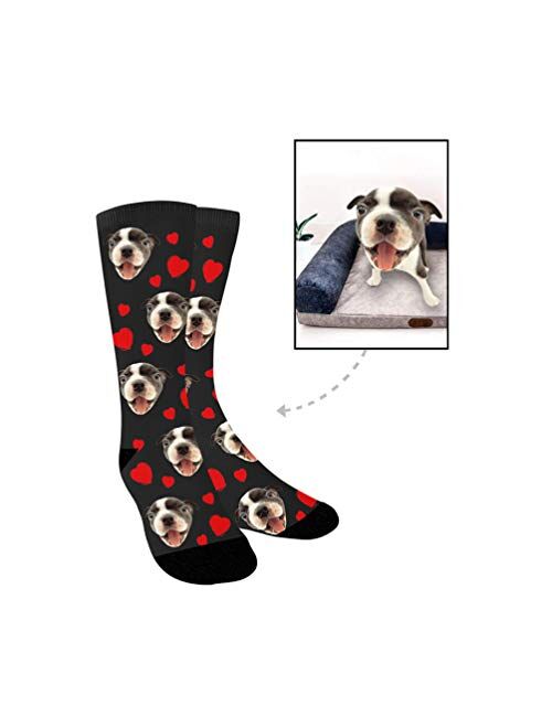 Customized Socks for Women Men with Faces Photo Love Heart Personalized Crew Socks - Ulikelife