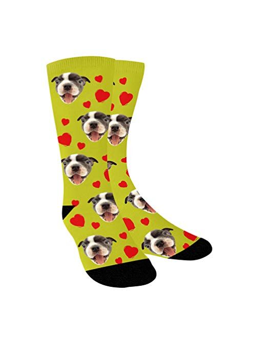 Customized Socks for Women Men with Faces Photo Love Heart Personalized Crew Socks - Ulikelife