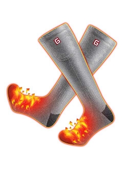 Spring Heated Socks Electric Rechargeable Battery Heated Socks Kit for Men Women 3 Heating Settings Thermal Sock Winter Cotton Warm Heated Socks for Outdoor Hiking Climbi