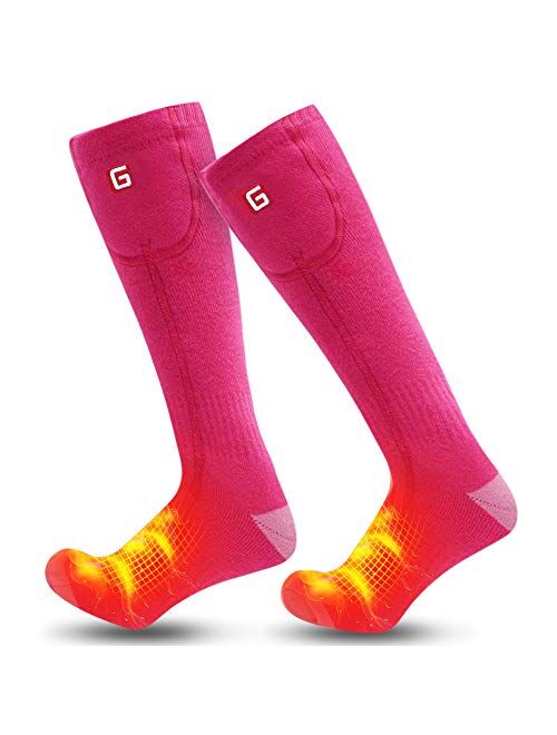 Spring Heated Socks Electric Rechargeable Battery Heated Socks Kit for Men Women 3 Heating Settings Thermal Sock Winter Cotton Warm Heated Socks for Outdoor Hiking Climbi