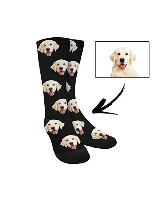 Custom Faces Print Sublimated Crew Socks Galaxy Funny Photo Socks Birthday Gifts