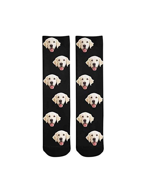 Custom Faces Print Sublimated Crew Socks Galaxy Funny Photo Socks Birthday Gifts