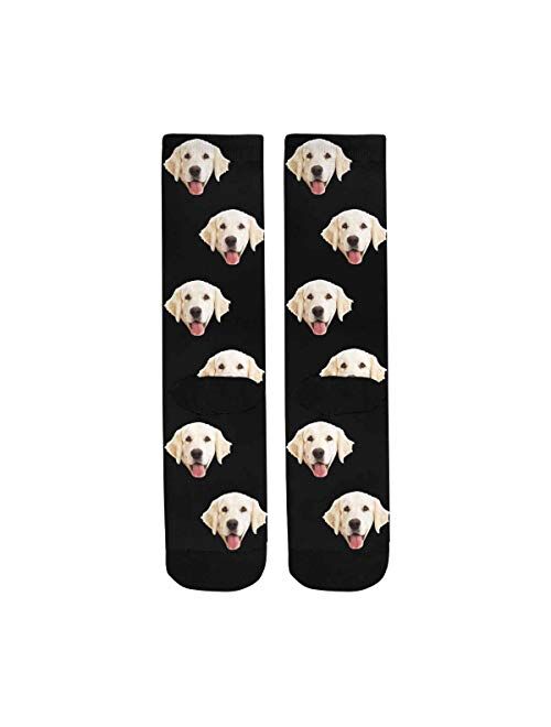 Custom Faces Print Sublimated Crew Socks Galaxy Funny Photo Socks Birthday Gifts