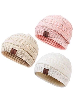 REDESS Baby Kids Winter Warm Fleece Lined Hats, Infant Toddler Children Beanie Knit Cap Girls Boys …