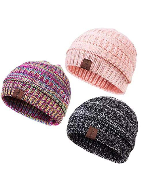 REDESS Baby Kids Winter Warm Fleece Lined Hats, Infant Toddler Children Beanie Knit Cap Girls Boys …