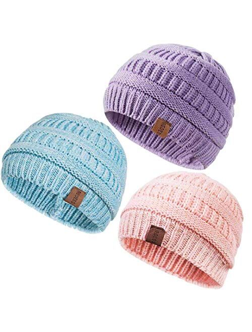 REDESS Baby Kids Winter Warm Fleece Lined Hats, Infant Toddler Children Beanie Knit Cap Girls Boys …