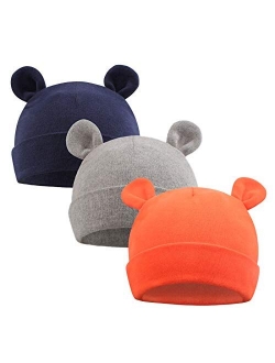 Pesaat Newborn Hospital Hat Preemie Boys Girls Beanie Solid Infant Baby Hats Autumn Winter